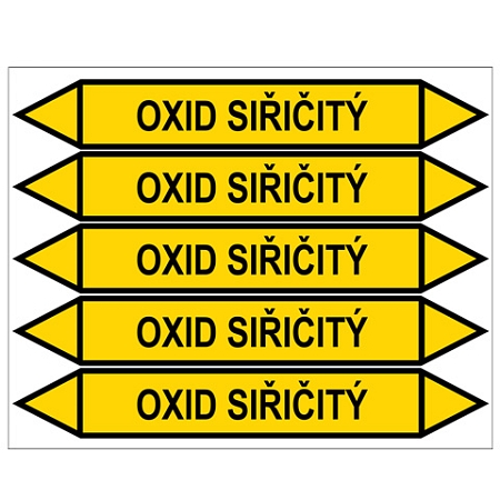 Značení potrubí, oxid siřičitý